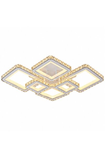 SELEXMO Lustra LED cu telecomanda si cristal QUADRIS RGB 175W, 6 Patrate, Lum...