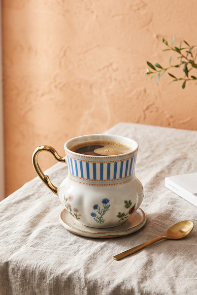 Kitchen Life Φλάουερ εντ Σουζί Φλιτζάνι Καφέ Πορσελάνης 200 ml