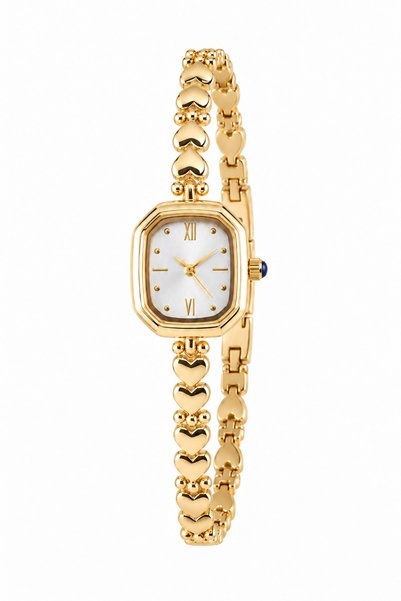 Reddington Women's Heart Cord Model Gold Color Steel Cord Wristwatch