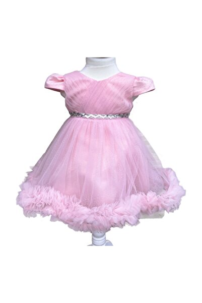 OEM Rochie elegantă roz pudră pentru fetițe de 2 ani