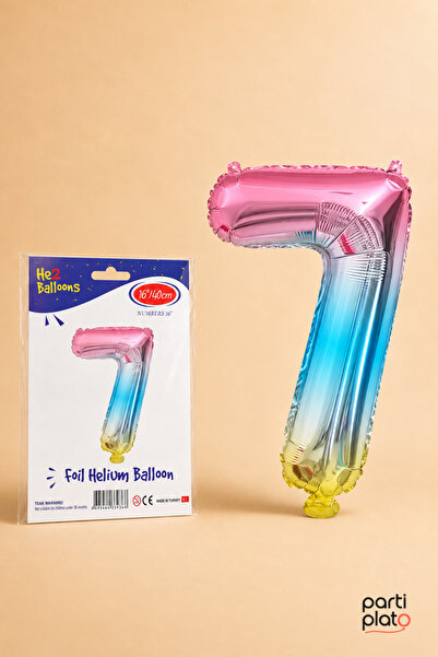 He2 Balloons Rainbow Foil Balloon Number 7 16 Inch 40 Cm, 7 Year Old Balloon,...