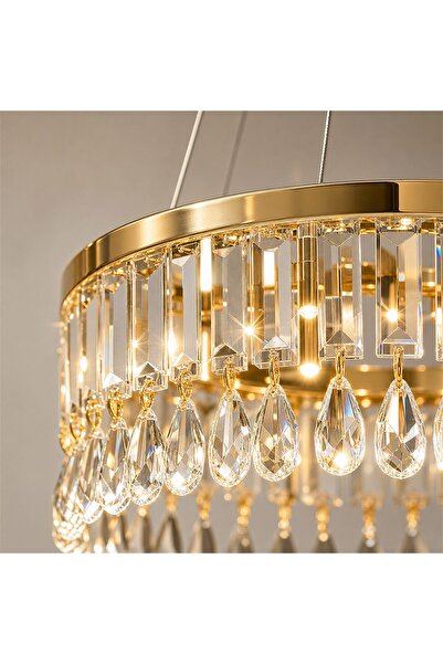 SELEXMO Candelabru Cristal FRAME LED cu Telecomanda, Suspendat, 12 Surse, 36W...
