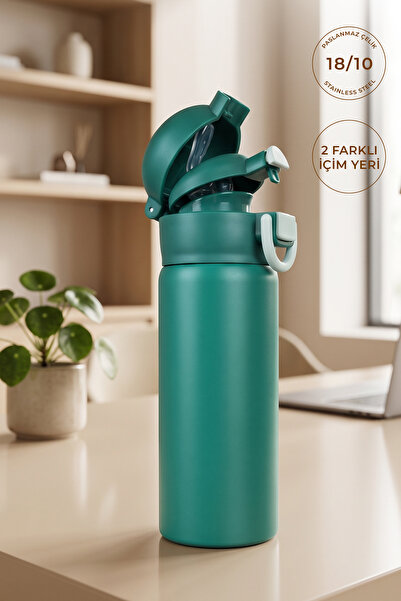 Kitchen Life 600 ml Çift Başlıklı Paslanmaz Çelik Askılı Sızdırmaz Kilit Kapa...
