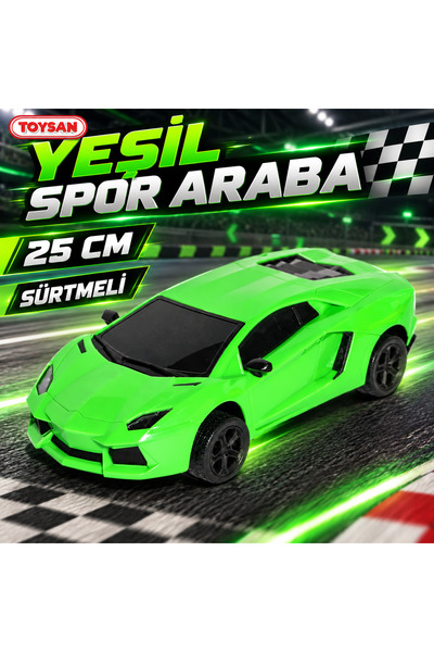 Toysan YEŞİL Sürtmeli SPOR Araba 25 cm 1 ADET