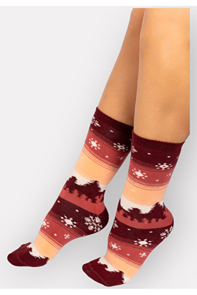 Pro Socks Κάλτσες γυναικείες πετσετέ Winter Night - Μπορντώ