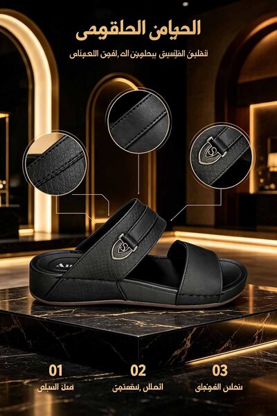 Amity Footwear KSA شباشب جلد رجالية صناعة سعودية | خياطة دقيقة، نعل مرن ماص ل...