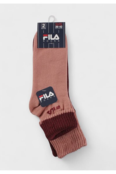 FILA Γυναικείες Αθλητικές Κάλτσες Σετ 2 Ζευγάρια Ροζ & Μπορντό - Πολύχρωμο