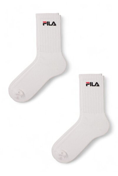 FILA Normal Plain Half Terry Prewsd Unisex Κάλτσες - Λευκό