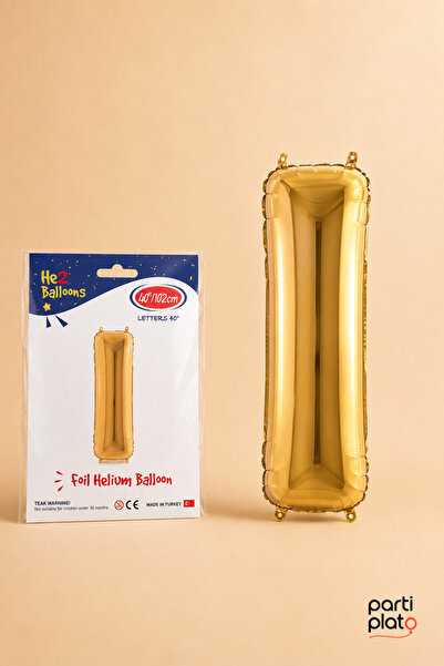 He2 Balloons Gold Foil Balloon Letter I 40 Inch 102 Cm, Helium Compatible Gol...