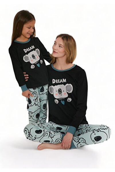 Rolypoly Πιτζάμα για κορίτσι Family Edition Panda Dream - Μαύρο