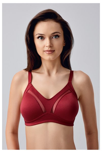NEWBRA LINGERIE Γυναικείο Σουτιέν New Bra Basic C & D Cup Big Size Bordo - Μπ...