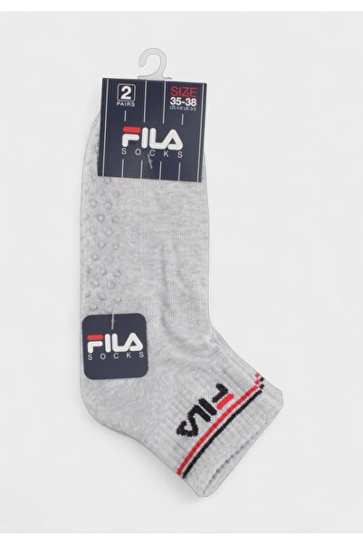 FILA Παιδικές Αθλητικές Κάλτσες με Αντιολισθητικά Ταπάκια – Γκρι (Σετ 2 Ζευγά...