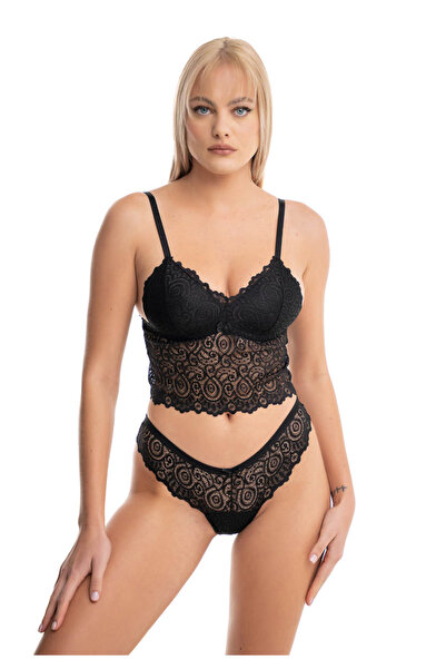 Koza Σετ bralette-brazil No Push Up χωρίς ενίσχυση 80169 - Μαύρο