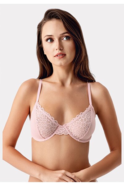 NEWBRA LINGERIE Αισθησιακό Δαντελένιο Σουτιέν με Μπανέλα B & C Cup New Bra Pu...