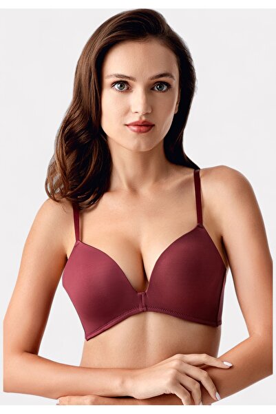 NEWBRA LINGERIE New Bra Push-Up Σουτιέν Χωρίς Μπανέλα με Ενίσχυση Μπορντό - Μ...