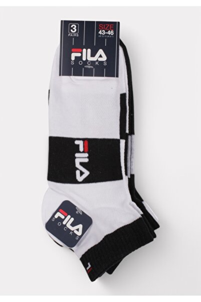 FILA Lifestyle Quarter Socks White/Navy 3 τεμάχια - Πολύχρωμο
