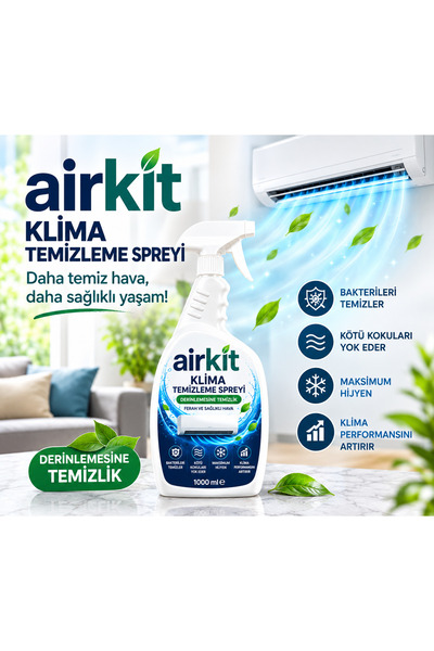Airkit Klima Temizleme Spreyi 1000 ml 1 Litre | Derinlemesine Temizlik | Fera...