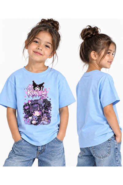 ENB1R MODA Girl's Crew Neck Kuroomi Printed T-Shirt Comfortable Fit Casual Sp...
