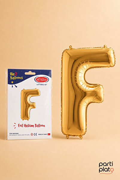 He2 Balloons Gold Foil Balloon Letter F 40 Inch 102 Cm, Helium Compatible Gol...