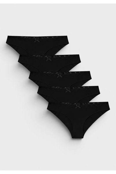 SeXen Γυναικείο Slip Bikini Cotton Lace Βαμβακερό σε Οικονομική Συσκευασία 5 ...