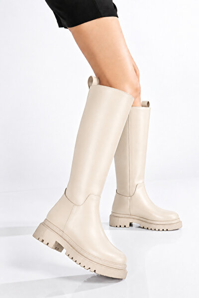moun shoes Γυναικείες Μπότες σε Μπεζ Απόχρωση