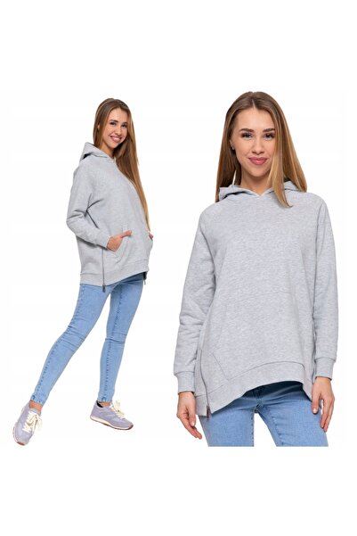 MORAJ Hanorac de damă cu glugă din bumbac, la modă, oversize, moale, XL, gri ...