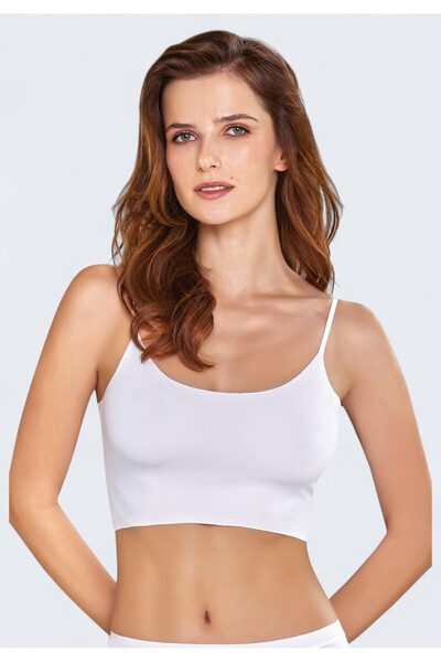 Berrak Γυναικείο Laser Cut Crop Top – Λευκό| Άνεση & Minimal Στυλ