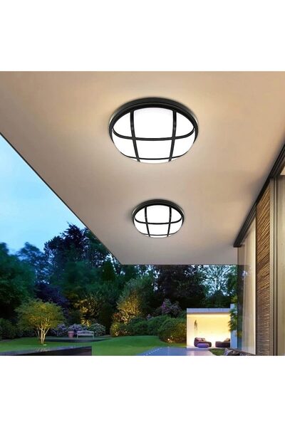SELEXMO Aplica LED de Exterior AX311/218BK, Diametru 21.8cm, IP65, Lumina Calda