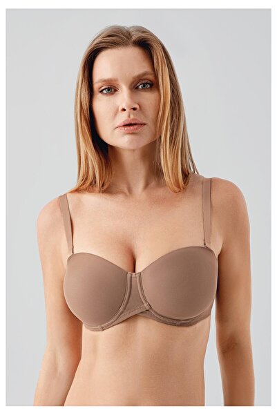 NEWBRA LINGERIE Γυναικείο Strapless Σουτιέν NEW BRA Basic C & D Cup Χωρίς Ενί...