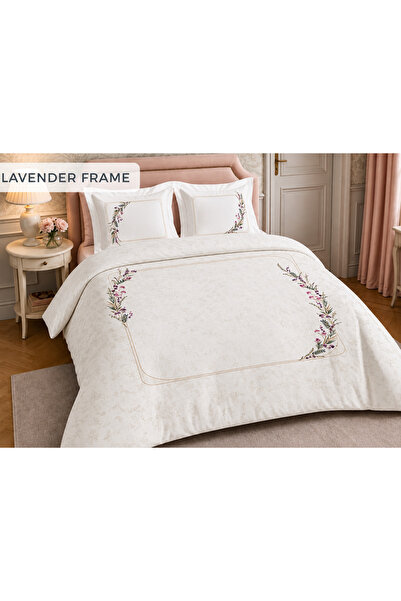 Maisonette Lavender Frame Fitted Çarşaflı Çift Kişilik Nevresim Takımı – %100...