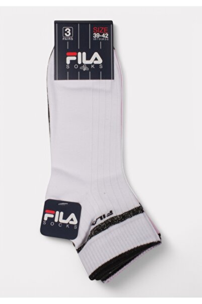 FILA Quarter Socks F6797 White Sweet Pink - 3 τεμάχια - Πολύχρωμο