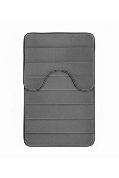 SELEXMO Covorase de Baie, 80x50 cm / 50x40 cm, Gri, Antiderapant, Absorbant, ...