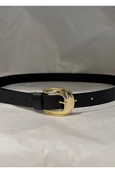 KİLİGİSTANBUL SİYAH&GOLD ANTİK KEMER (2,30 CM DERİ, 4,50 CM TOKA GENİŞLİĞİ)