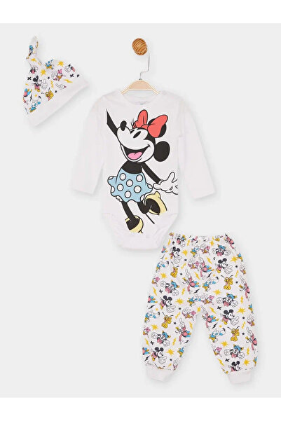 Çimpa Βρεφικό Σετάκι Cimpa με μακρύ μανίκι Disney Minnie mouse 3τμχ - Λευκό