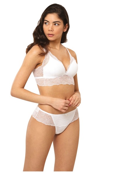 Norddiva Σετ Bralette τριγωνάκι με brazil - Λευκό
