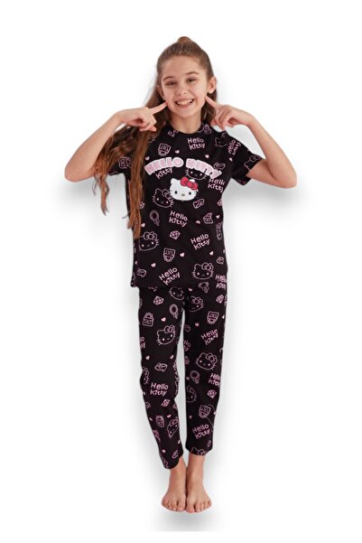 Siyah İnci Πιτζάμα παιδική με μακρύ παντελόνι Hello Kitty Sweet Dreams - Μαύρο