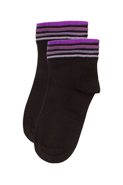 Pro Socks Κάλτσες γυναικείες Modal Soft ημίκοντες Colors - Μαύρο - Μωβ