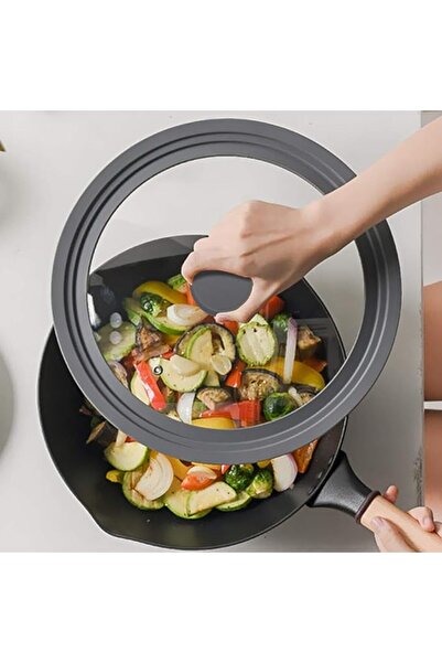 sussie daddy Universal Replacement Silicone Glass Lid Fits Saucepans and Fryi...