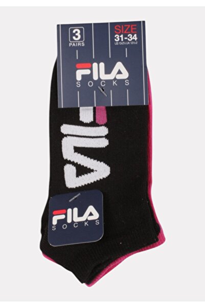 FILA Παιδικές Κάλτσες Σετ 3 Ζευγάρια Μαύρο/Φούξια/Λευκό - Πολύχρωμο