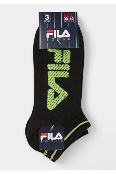FILA Κάλτσες Μαύρες Neon Logo | Σετ 3 Ζευγάρια - Μαύρο