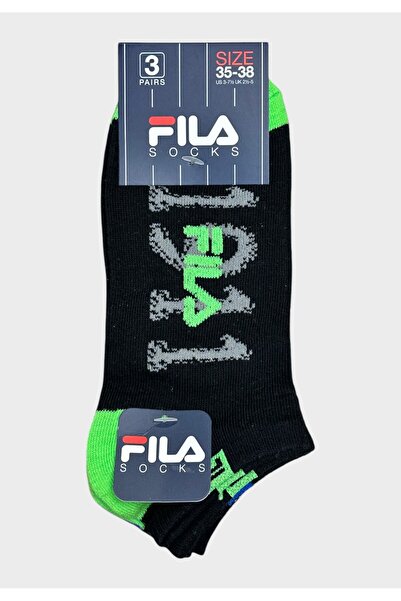 FILA Παιδικές Κάλτσες Αγόρι 3-Pack Σχέδιο Μαύρο με Χρώματα