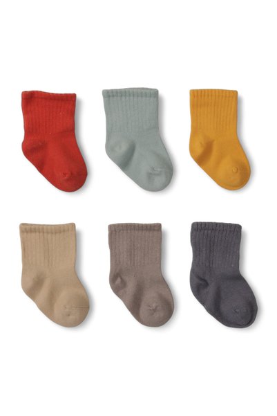 Biorganic Κάλτσες Bebe από οργανικό βαμβάκι Happy Colors 6 Τεμ - Πολύχρωμο