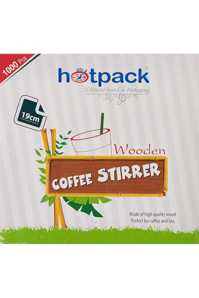 Hotpack عوامة قهوة خشبية، 1000 قطعة، 19 سم، Wst19