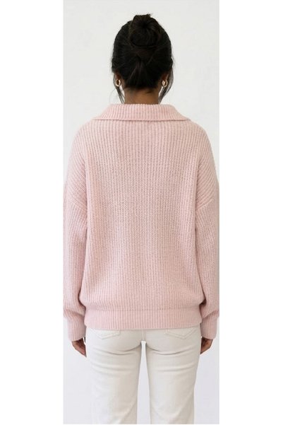 AÇELYA TEKSTİL Polo Collar Women's Knitwear Soft Touch • Comfortable Fit the Coolest Thing about Pink