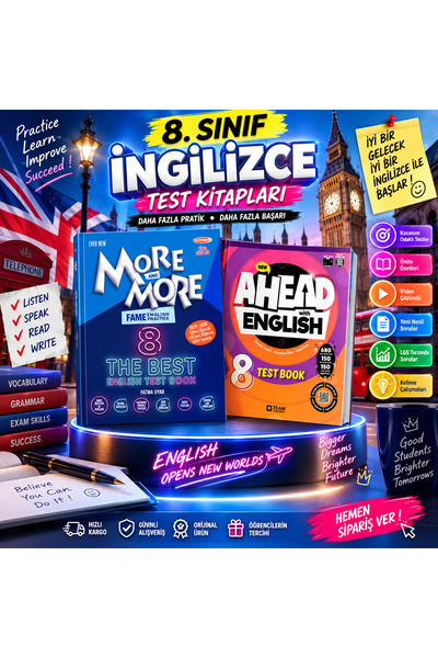 TEAM ELT PUBLISHING 📚 8. Sınıf İngilizce Test Kitabı Seti – More and More & ...