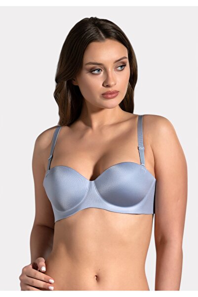 NEWBRA LINGERIE Strapless Laser-Cut Σουτιέν B Cup New Bra Lingerie Σιελ - Γαλ...