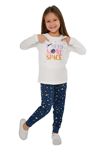 Rolypoly Πιτζαμα παιδική Need Space Kid - Λευκό
