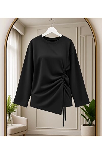 Nursay Beli büzgülü Oysho kumaş tunik