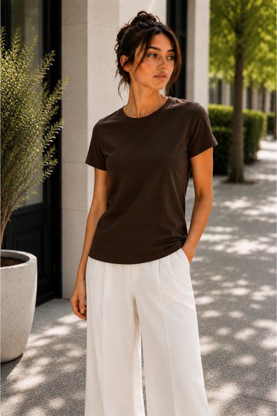 Hayalet Women's Basic T-Shirt Crew Neck Short Sleeve Ultra Soft Relaxed Fit