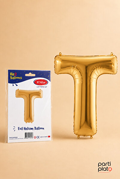 He2 Balloons Gold Foil Balloon Letter t 16 Inch 40 Cm, Gold Color Name and Bi...